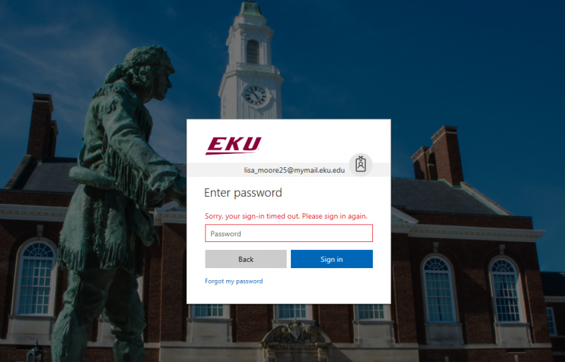 On the web login page, you will probably need to type in your password again.  Click Sign in.