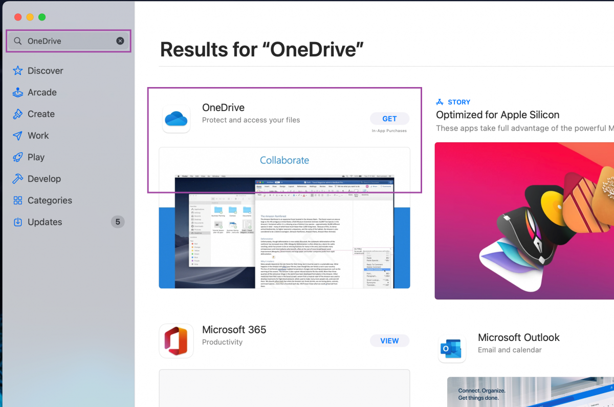 Install the OneDrive app from Microsoft