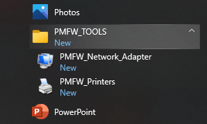 Inside the folder, you will find the PMFW_Network_Adapter.lnk – Shortcut. Click on that and you will be able to manage network options.