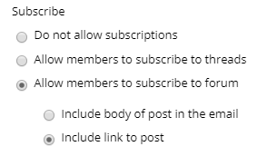 Subscribe: You can allow students to subscribe to this forum or threads within the forum. Students who subscribe to a forum or thread receive notifications when activity occurs.