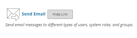 Under the Tools menu choose Send Email. NOTE: Unless you chose to Hide Link, this option is available for everyone in the course