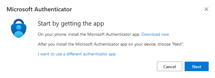Set up your account by opening the Microsoft Authenticator app on your smart phone.