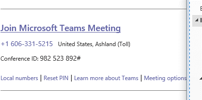 Open the meeting in Outlook and click “Join Microsoft Teams Meeting” 